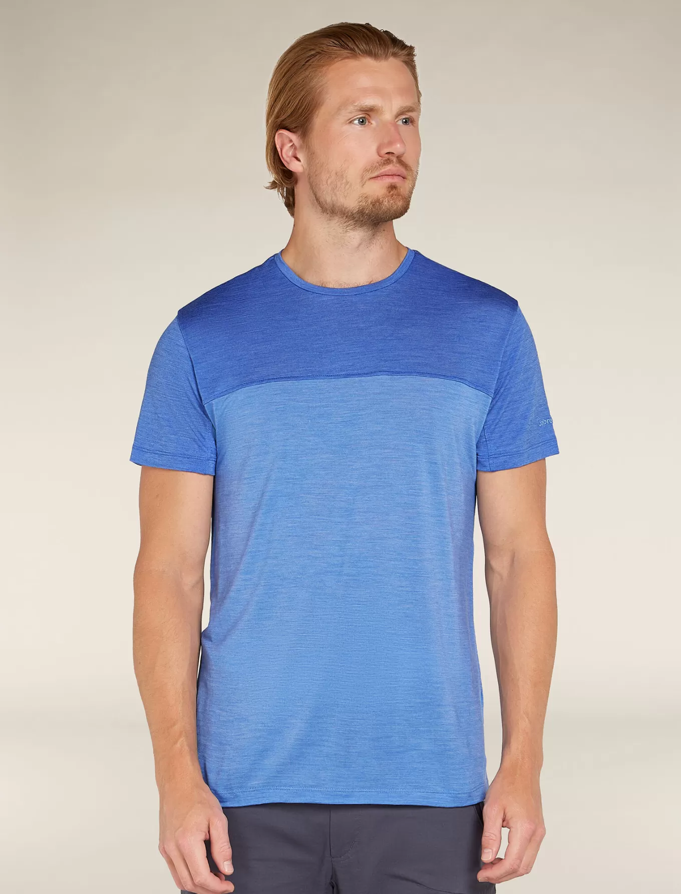 Online Icebreaker 125 Cool-Lite™ Merino Blend Sphere T-Shirt Colour Block Herren Baja/Brilliant