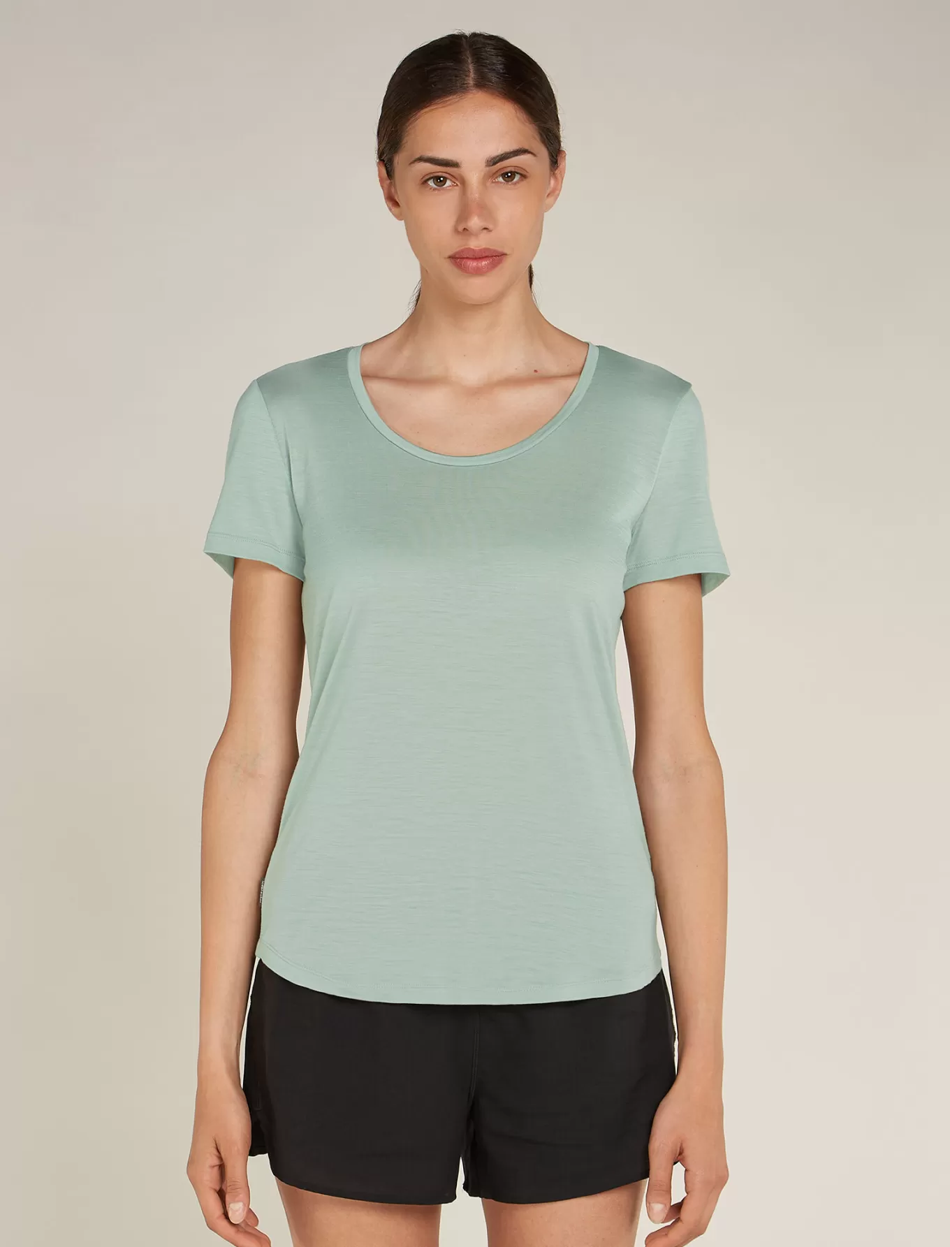 Store Icebreaker 125 Cool-Lite™ Merino Blend Sphere T-Shirt mit U-Ausschnitt Damen Moss