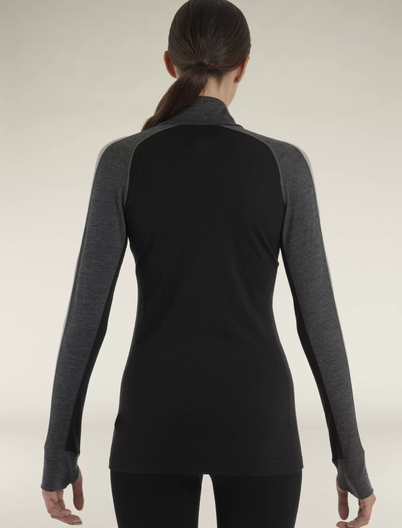Shop Icebreaker 260 ZoneKnit™ Merino Half-Zip-Langarmshirt Damen Jetheather/black
