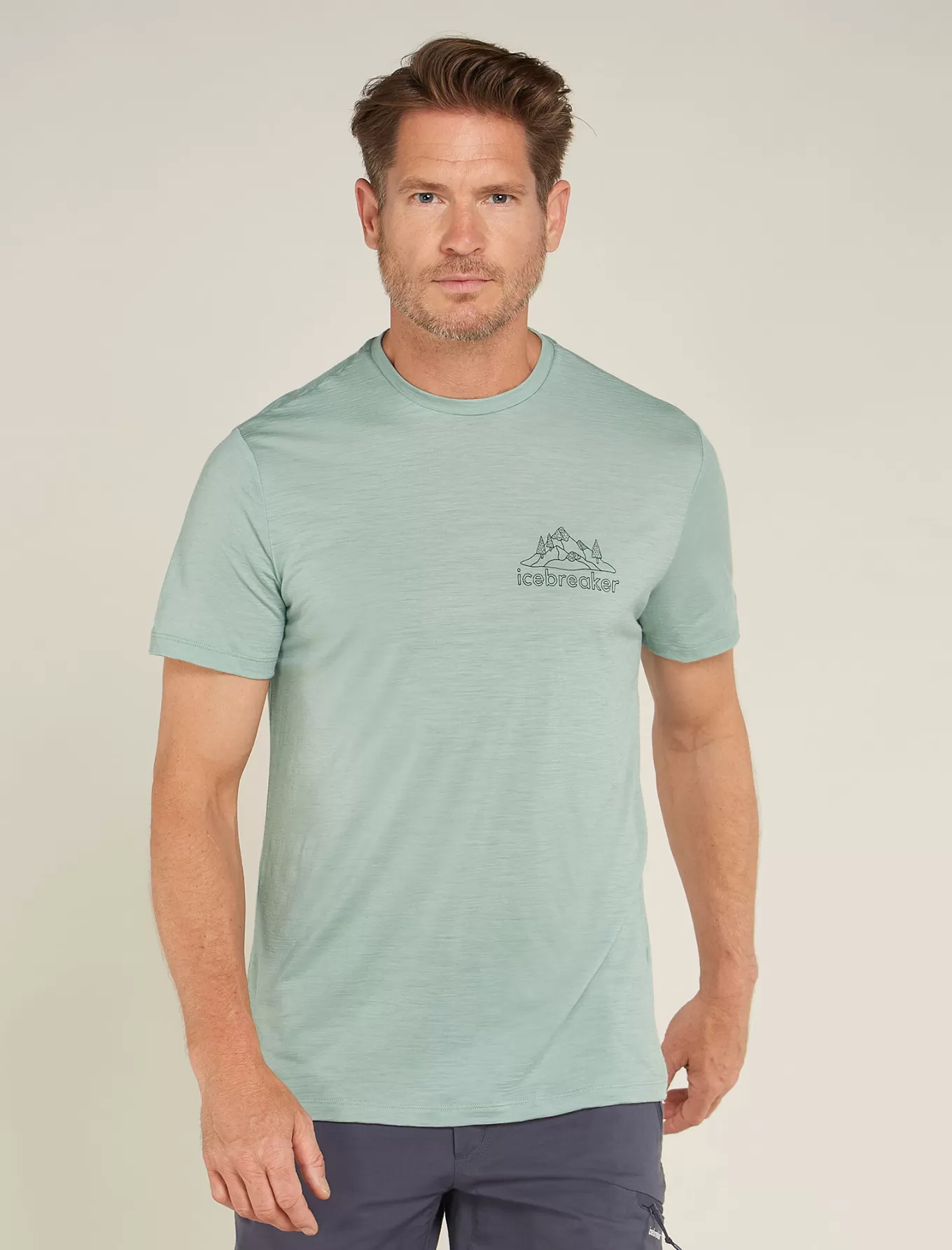 Store Icebreaker Merino 150 Tech Lite T-Shirt IB Back Pack Herren Moss