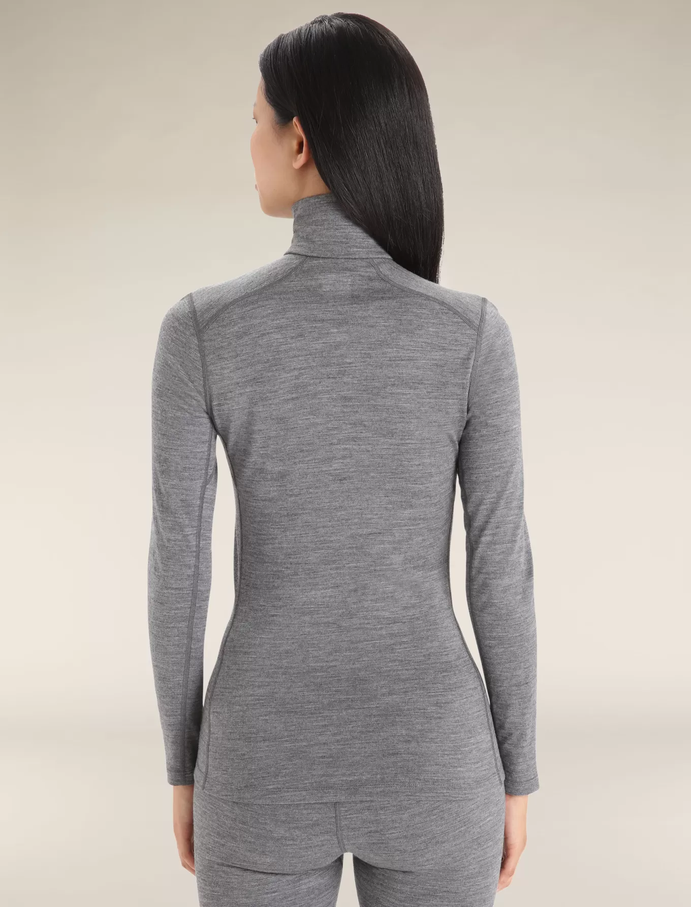 Outlet Icebreaker Merino 200 Oasis Thermo-Langarmshirt mit halblangem Reißverschluss Damen GritstoneHeather