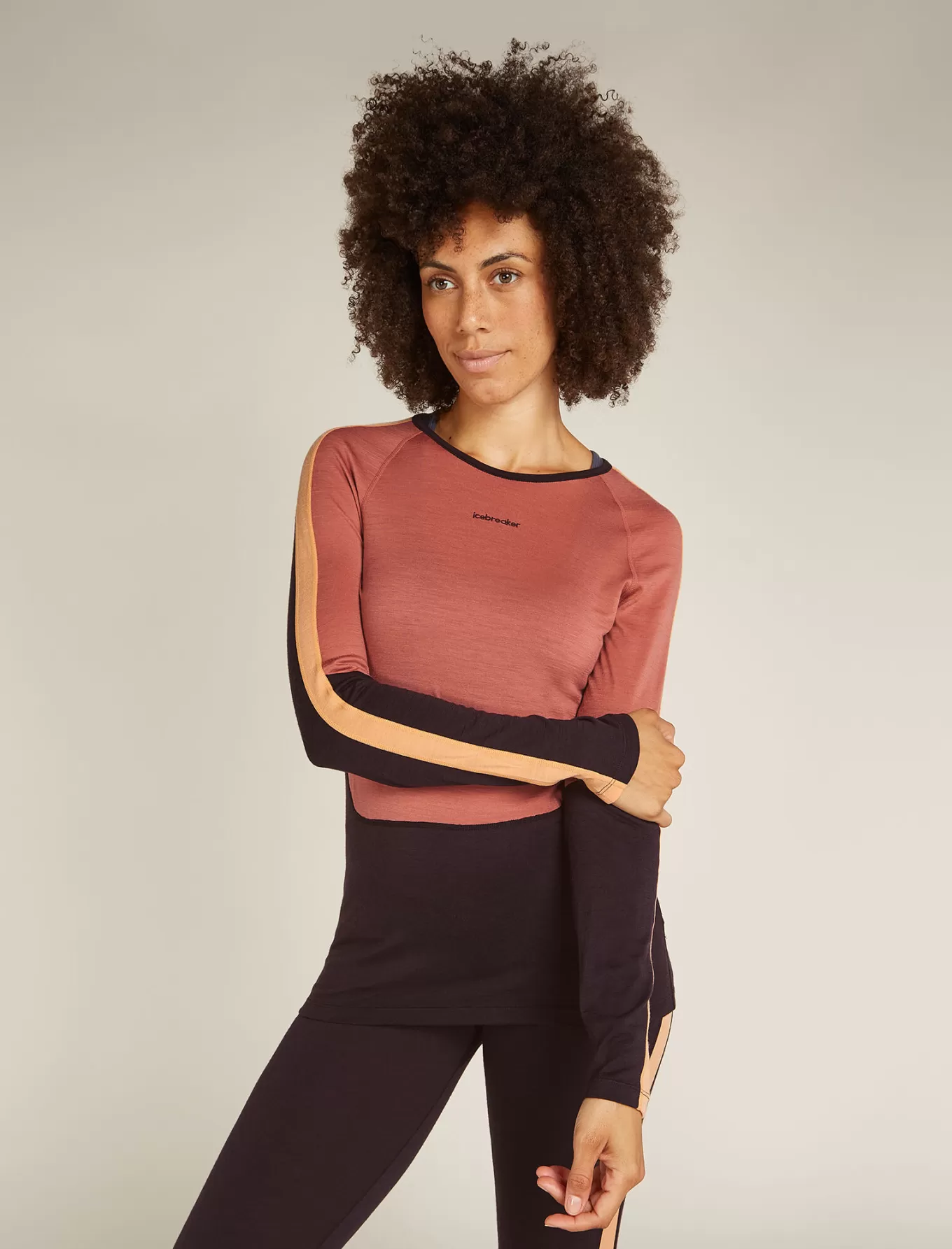 Online Icebreaker Merino 200 Sonebula Thermo-Langarmshirt Damen Bittersweet/Cedar