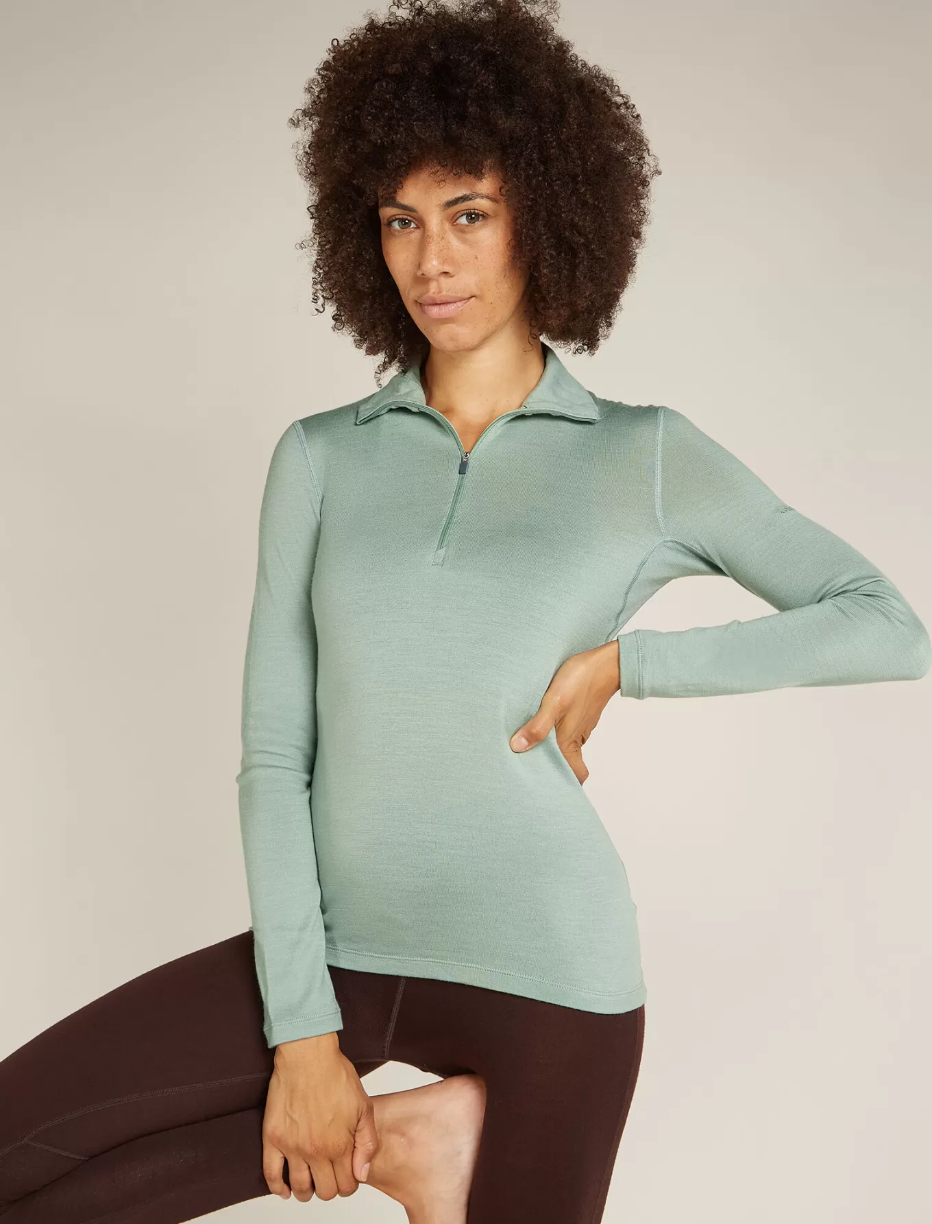 Flash Sale Icebreaker Merino 260 Tech Half-Zip-Thermo-Langarmshirt Damen Moss