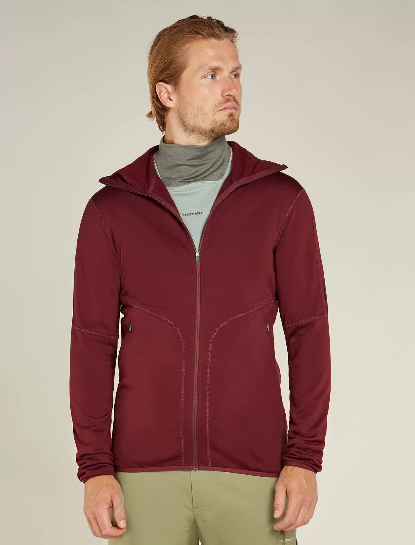 Sale Icebreaker Merino 560 Realfleece™ Elemental Zip-Kapuzenjacke Herren Port