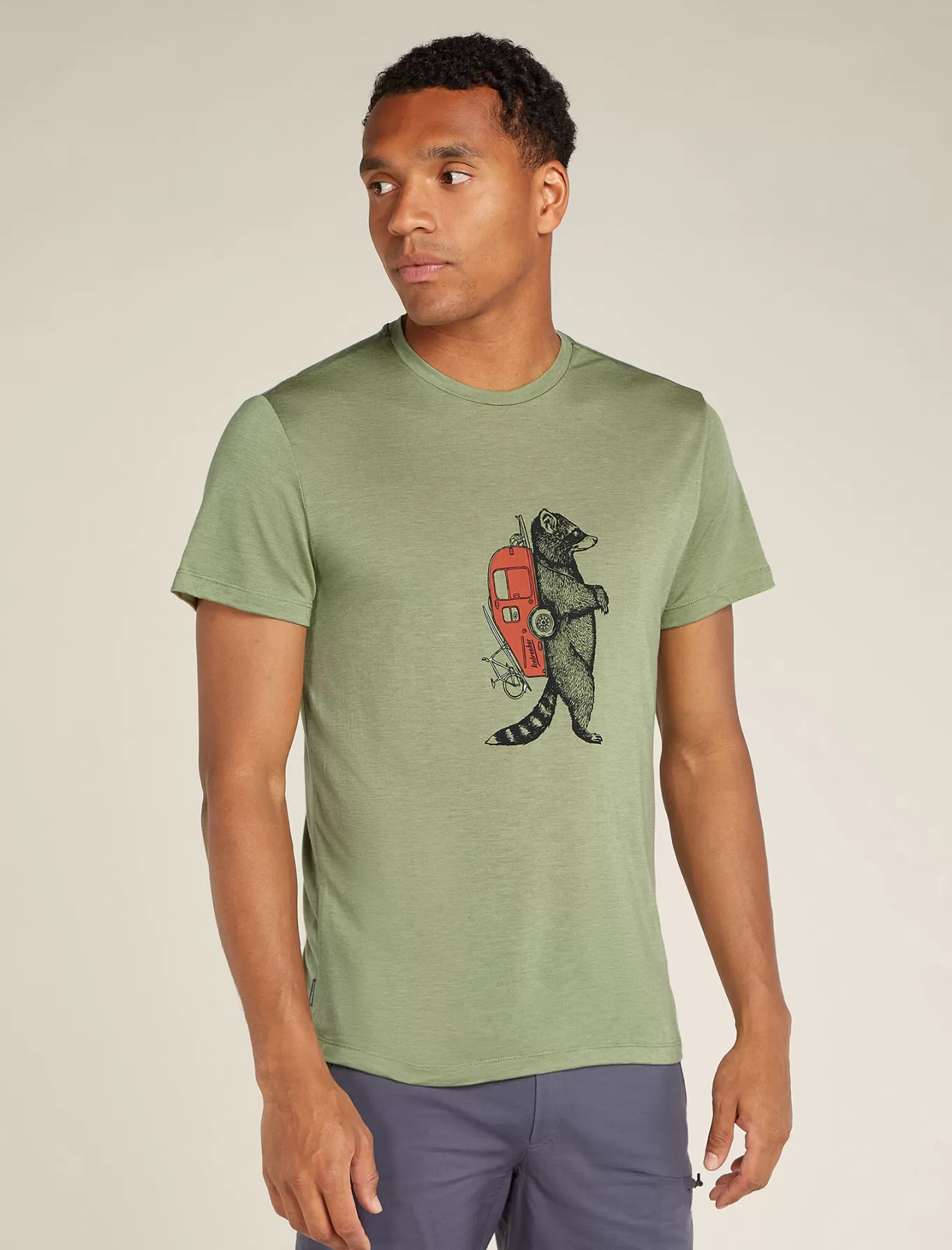 Shop Icebreaker Merino Blend Core T-Shirt Waschbar Wandering Herren Lichen
