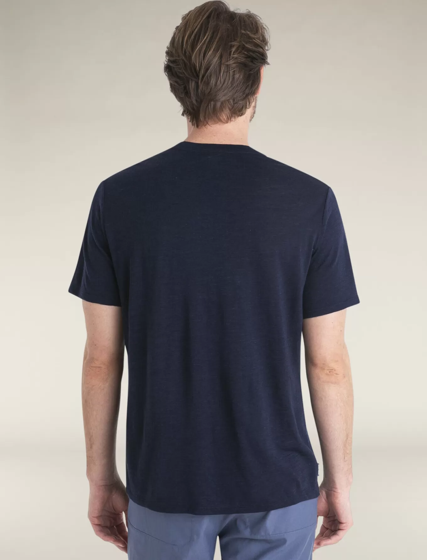 Online Icebreaker Merino Leinen T-Shirt Herren MidnightNavy