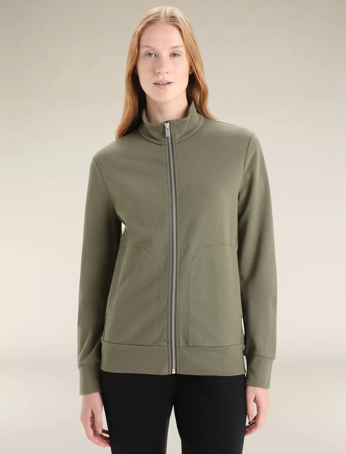 Sale Icebreaker Merinomix Central Classic Zip-Sweatshirt Damen Loden