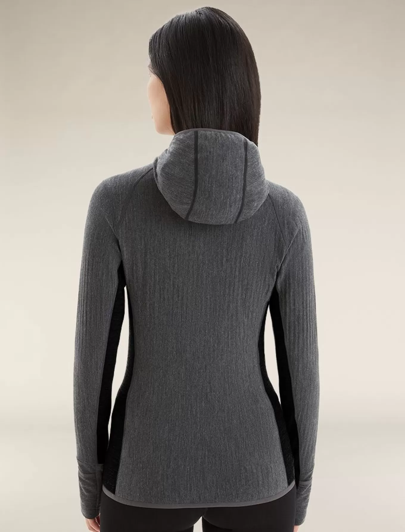 Best Icebreaker Merinomix Descender Zip-Kapuzenjacke Damen JetHeather/Black