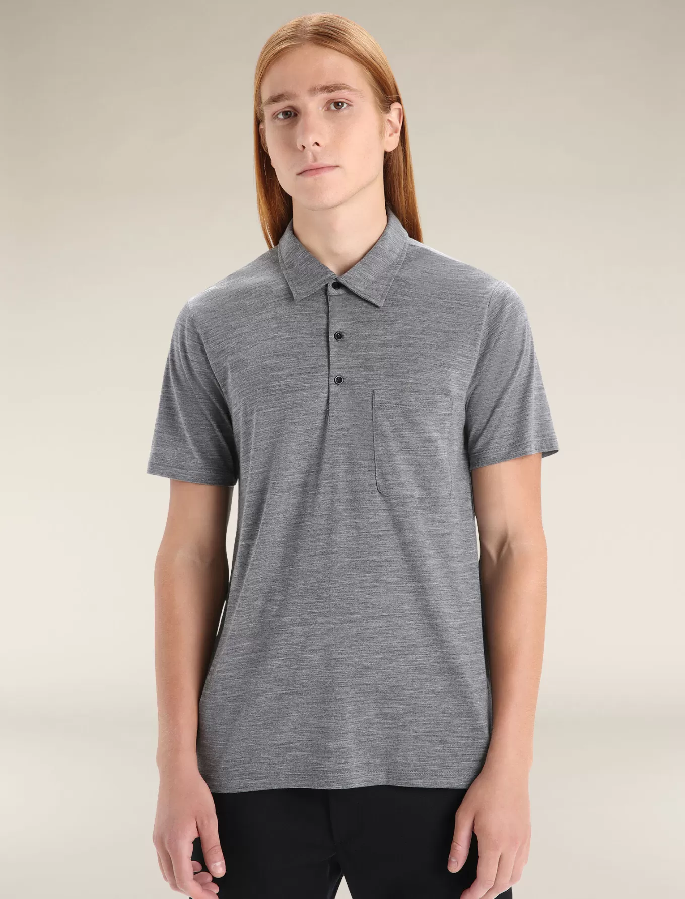 Discount Icebreaker Merinomix Drayden Polo Herren GritstoneHeather